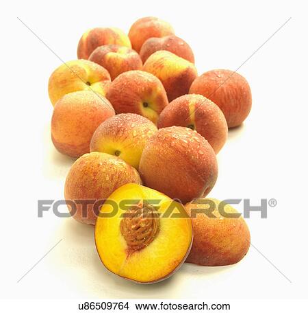 Group Of Fresh Peaches On White Background View Large Photo Image Picture - Group Of Fresh Peaches On White Background. Fotosearch