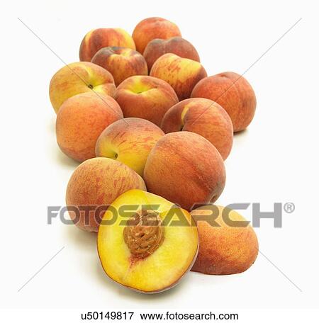 Group Of Fresh Peaches On White Background View Large Photo Image Stock Photo - Group Of Fresh Peaches On White Background. Fotosearch
