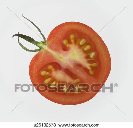 Halved Tomato On White Background View Large Photo Image Stock Photo - Halved Tomato On White Background. Fotosearch