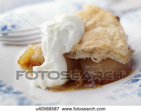 Individual portion of caramelized apple pie on an antique plate View Large Photo Image Stock Photo - Individual portion of caramelized apple pie on an antique plate. Fotosearch