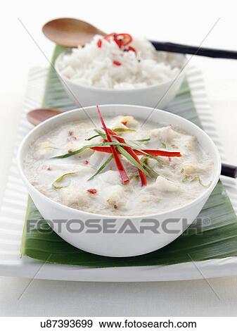 Individual portion of Fish Amok Cambodian cuisine View Large Photo Image Stock Photo - Individual portion of Fish Amok Cambodian cuisine. Fotosearch