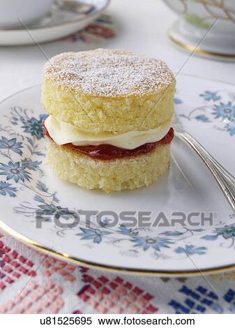 Stock Photography - Individual Victoria sandwich. Fotosearch