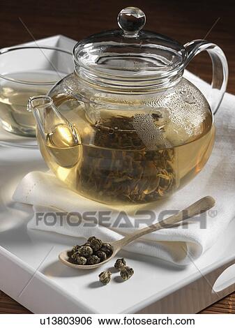Jasmine Dragon pearls green China tea View Large Photo Image Stock Photograph - Jasmine Dragon pearls green China tea. Fotosearch