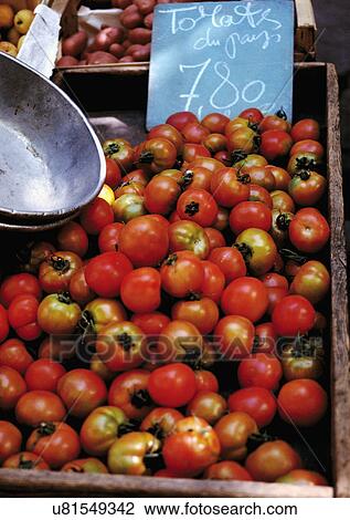 Stock Image - Local market stall, Provence, France.. Fotosearch