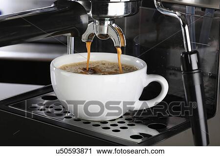 Making Fresh Espresso Coffee From Machine View Large Photo Image Stock Image - Making Fresh Espresso Coffee From Machine. Fotosearch