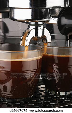 Making Fresh Espresso Coffee In Glass Cups From Coffee Machine View Large Photo Image Stock Photography - Making Fresh Espresso Coffee In Glass Cups From Coffee Machine. Fotosearch