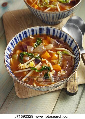 Stock Photo - Minestrone soup. Fotosearch