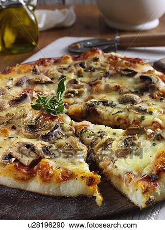 Mushroom pizza View Large Photo Image Stock Image - Mushroom pizza. Fotosearch