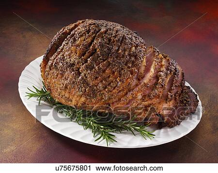 Mustard glazed spiral ham View Large Photo Image Stock Image - Mustard glazed spiral ham. Fotosearch