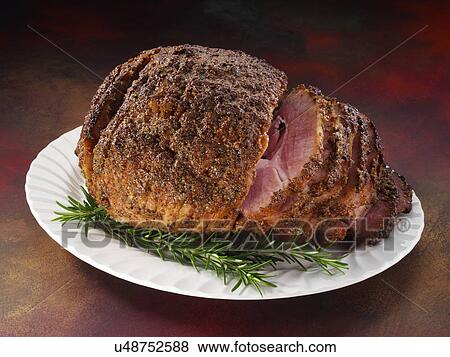 Mustard glazed spiral ham View Large Photo Image Stock Photo - Mustard glazed spiral ham. Fotosearch