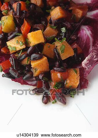 Nanjing rice salad in a raddiccio leaf View Large Photo Image Stock Photo - Nanjing rice salad in a raddiccio leaf. Fotosearch