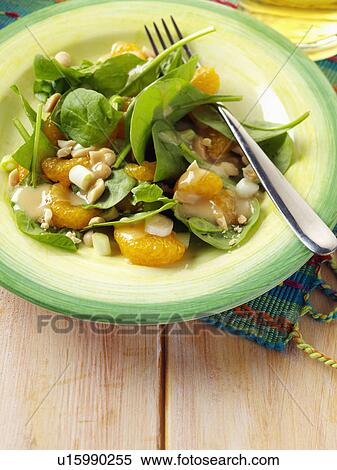 Stock Photography - Nutty mandarin orange salad. Fotosearch