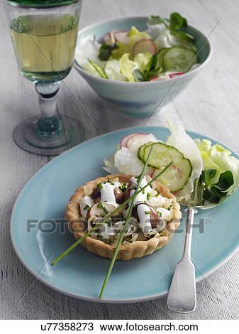 Onion mushroom and feta flan View Large Photo Image Stock Image - Onion mushroom and feta flan. Fotosearch