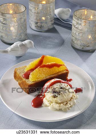 Orange cake and ice cream View Large Photo Image Stock Image - Orange cake and ice cream. Fotosearch
