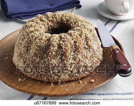 Stock Photo - Orange walnut cake. Fotosearch