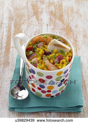 Stock Photo - Paella in a mug. Fotosearch