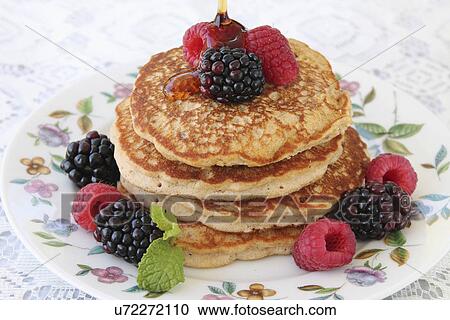 Pancakes Served With Summer Berries View Large Photo Image Stock Image - Pancakes Served With Summer Berries . Fotosearch
