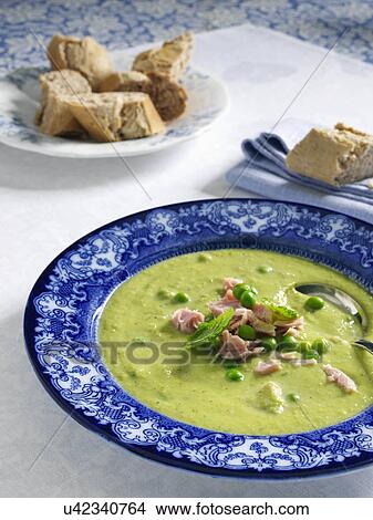 Picture - Pea and ham soup. Fotosearch