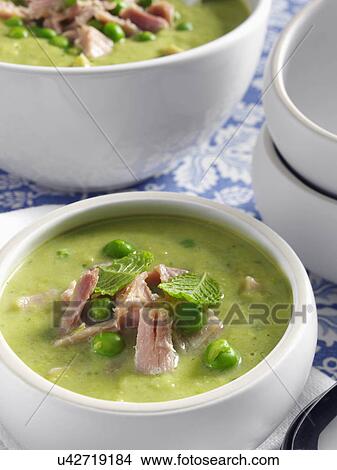 Picture - Pea and ham soup. Fotosearch