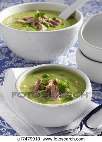 Pea and ham soup View Large Photo Image Stock Photo - Pea and ham soup. Fotosearch