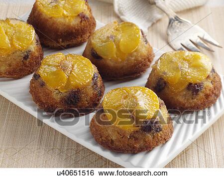 Stock Photograph - Peachy upside down cake. Fotosearch