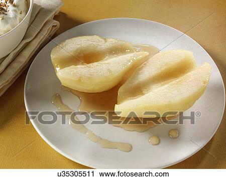 Pears in rum with whipped cream dusted with sucanat drizzled with poaching liquor View Large Photo Image Stock Image - Pears in rum with whipped cream dusted with sucanat drizzled with poaching liquor. Fotosearch