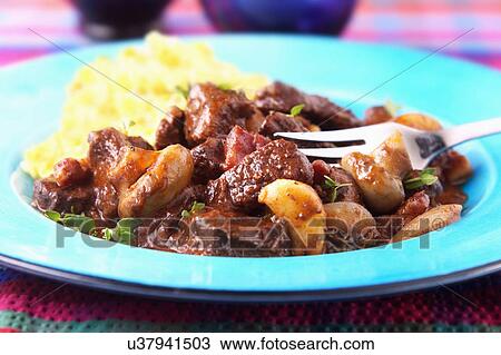 Plate Of Homemade Beef Bourginion View Large Photo Image Stock Image - Plate Of Homemade Beef Bourginion. Fotosearch