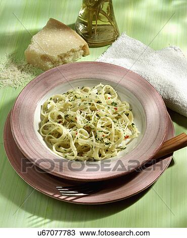 Stock Image - Plate Of Homemade Devilled Fettuccine. Fotosearch