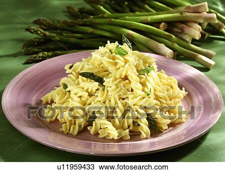 Plate Of Homemade Eliche With Asparagus View Large Photo Image Stock Image - Plate Of Homemade Eliche With Asparagus. Fotosearch