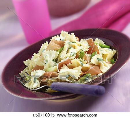 Plate Of Homemade Farfalle With Ham And Onion View Large Photo Image Stock Photography - Plate Of Homemade Farfalle With Ham And Onion. Fotosearch
