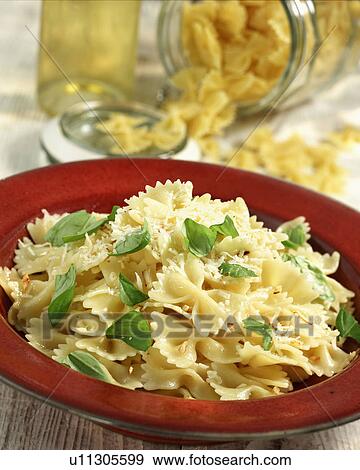 Plate Of Homemade Farfalle With Oil And Garlic View Large Photo Image Stock Photo - Plate Of Homemade Farfalle With Oil And Garlic. Fotosearch
