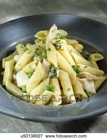 Stock Photo - Plate Of Penne With Haddock And Gorgonzola. Fotosearch