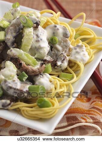 Pork egg noodles View Large Photo Image Picture - Pork egg noodles. Fotosearch