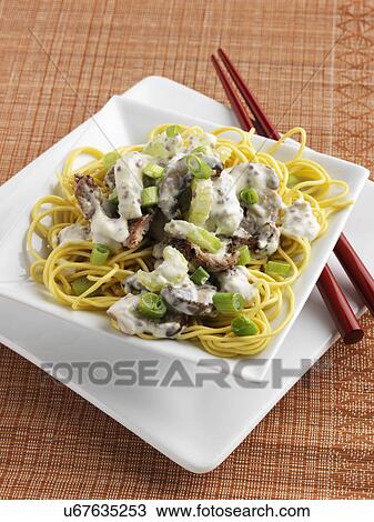 Pork egg noodles View Large Photo Image Stock Image - Pork egg noodles. Fotosearch
