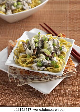 Stock Photo - Pork egg noodles. Fotosearch