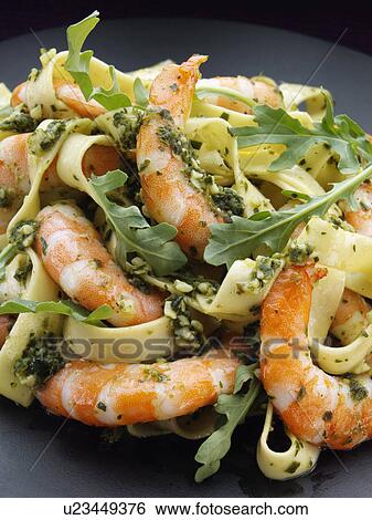 Prawn tagliatelle View Large Photo Image Stock Photograph - Prawn tagliatelle. Fotosearch