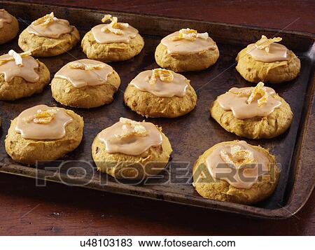 Pumpkin orange cookies View Large Photo Image Stock Image - Pumpkin orange cookies. Fotosearch
