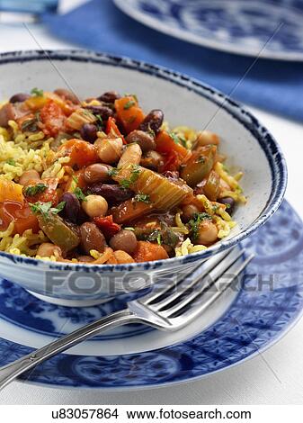 red kidney beans chickpeas and rice View Large Photo Image Picture - red kidney beans chickpeas and rice. Fotosearch