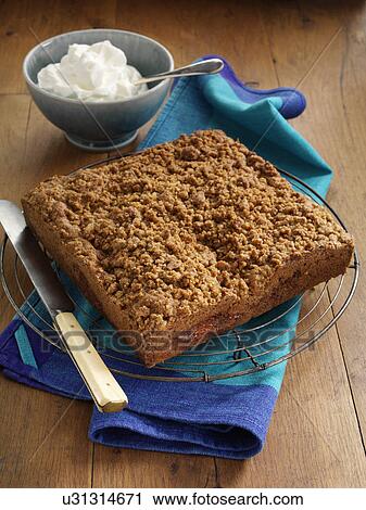 Rhubarb crumble cake View Large Photo Image Stock Image - Rhubarb crumble cake. Fotosearch