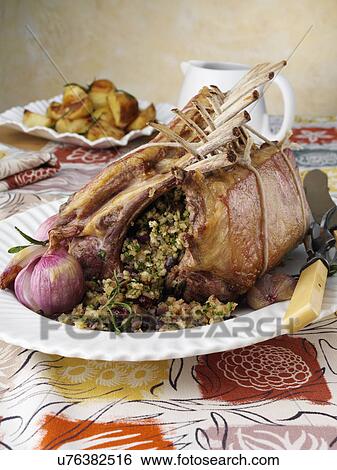Roast rack of lamb View Large Photo Image Stock Photograph - Roast rack of lamb. Fotosearch
