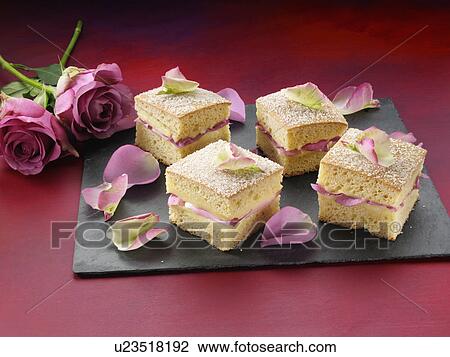Stock Image - Rose petal tea sandwich. Fotosearch