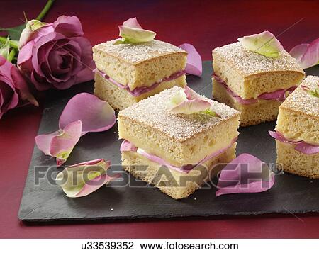 Stock Image - Rose petal tea sandwich. Fotosearch