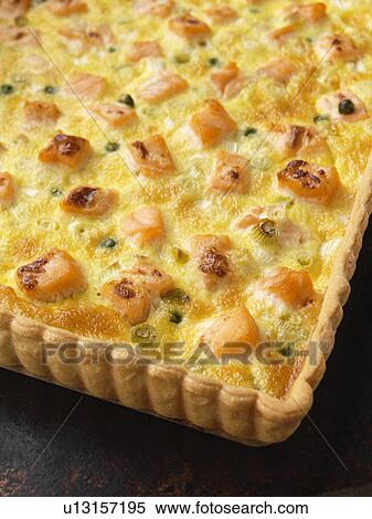 Stock Photography - Salmon Quiche. Fotosearch