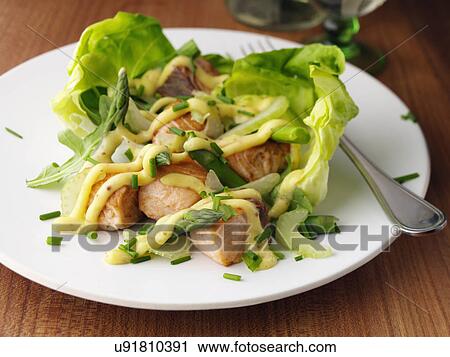 Salmon salad View Large Photo Image Stock Image - Salmon salad. Fotosearch