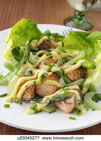 Salmon salad View Large Photo Image Stock Photo - Salmon salad. Fotosearch