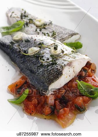 Stock Photo - Sea bass fillet. Fotosearch