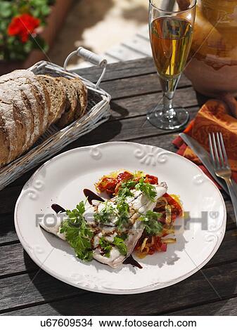 Sea bream with piperade View Large Photo Image Picture - Sea bream with piperade. Fotosearch