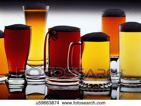 Selection Of Assorted Beers And Lagers View Large Photo Image Picture - Selection Of Assorted Beers And Lagers. Fotosearch