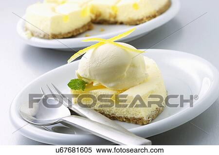 Slice Of Fresh Lemon Cheesecake On Plate View Large Photo Image Stock Photography - Slice Of Fresh Lemon Cheesecake On Plate. Fotosearch