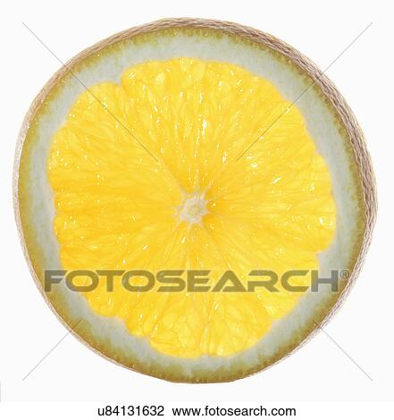 Stock Image - Slice Of Orange On White Background. Fotosearch